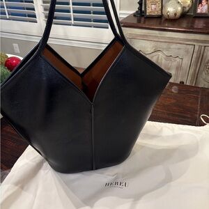 Authentic Hereu Calella Black Leather Women's Tote